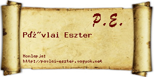 Pávlai Eszter névjegykártya